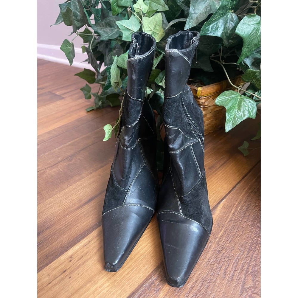 Vintage Paprika Heeled Patchwork Boots